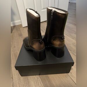 Brown Ankle Boots with Block Heel